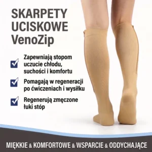 VenoZip - Para Skarpet Uciskowych z Zamkiem